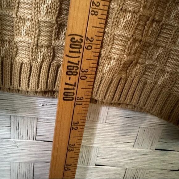 Claiborne sweater tan & cream crewneck sweater winter quiet luxury plus size - Picture 8 of 9